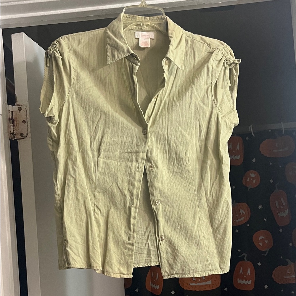 Frenchi Olive Button-Up Shirt